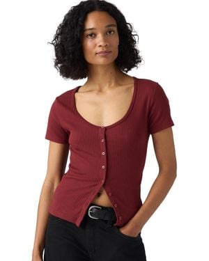 Levi's Austen Button-up Short-sleeve Top - Red