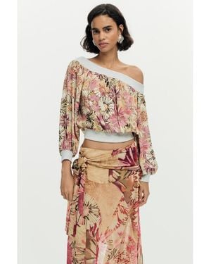 Desigual Printed Strapless Blouse - Multicolor