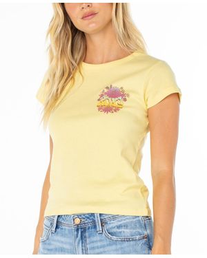 Roxy Sunset Graphic Crewneck T-shirt - Yellow