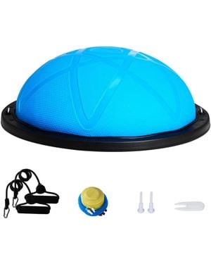 Vevor Half Exercise Ball Sneaker Yoga Balance Stability Ball Resistance Band - Blue