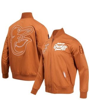 Pro Standard Baltimore Orioles Paint The City Twill Full-zip Jacket - Orange