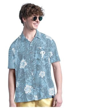 Margaritaville Philadelphia Phillies Palm Shade Party Button-up Shirt - Blue
