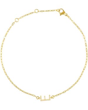 Adornia Gold Cubic Zirconia Pave Sideways Initial Anklet - Natural