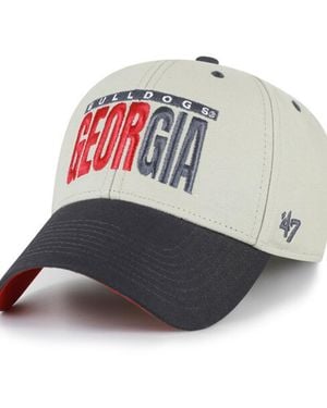 '47 And Gray/black Georgia Bulldogs Half Block Text Mvp Adjustable Hat