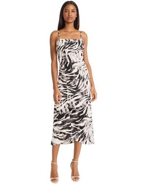 Donna Morgan Sleeveless Square-neck Midi Dress - White