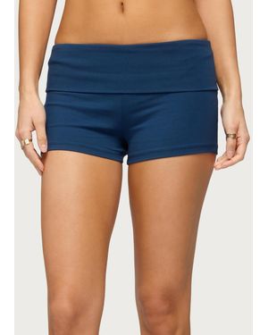 Edikted Palo Foldover Shorts - Blue
