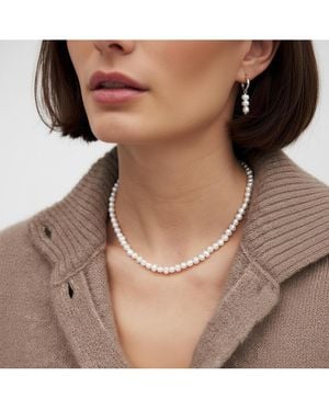 Joey Baby 18k Silver Plated Freshwater Pearls Necklace For Bride - Brown