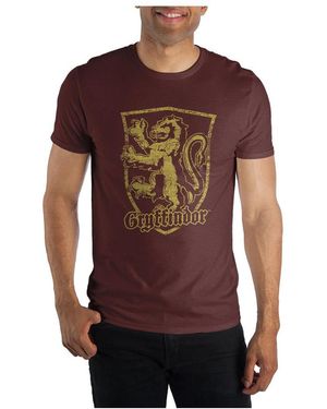 Harry Potter Gryffindor Logo Burgundy Tee T-shirt Shirt-large - Red