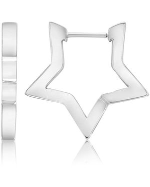 Roxy Waterproof Yellow 20mm Rounded Star Hoop Earrings - White