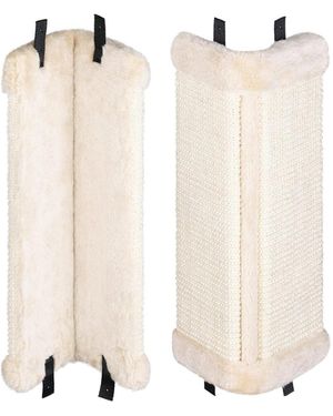 Aronkl Corner Wall Cat Scratcher Set Of 2 Mounted Sisal Pad Vertical Scratch Panel Wall Protector - White
