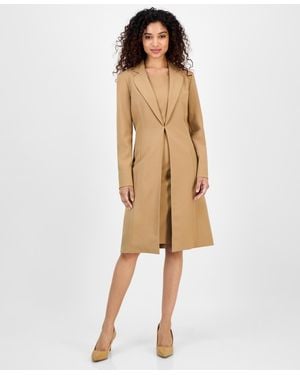 Le Suit Topper Jacket & Sleeveless Dress Suit Set - Natural