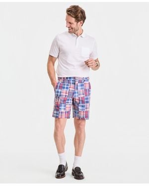 Club Room Regular-fit Madras Plaid Patchwork 9" Shorts - White