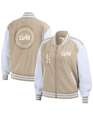 WEAR by Erin Andrews Super Bowl Lviii Tonal Full-zip Jacket - Natural