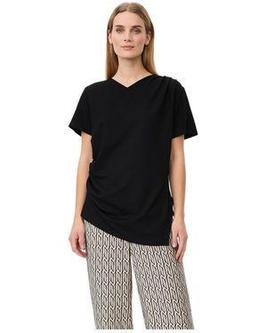 Masai Madorel V-neck Short-sleeve Draped T-shirt - Black