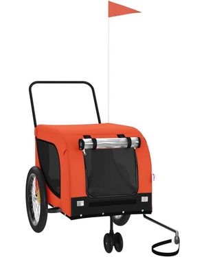 Vidaxl Pet Bike Trailer Oxford Fabric And Iron - White