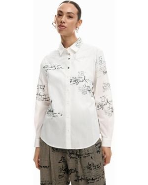 Desigual Long-Sleeved Paradise Shirt, Cotton - White