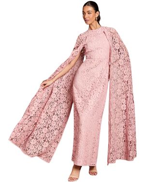 Coast Lace Cape Gown - Pink