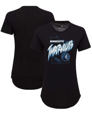 Sportiqe Minnesota Timberwolves Phoebe Super Soft Tri-blend T-shirt - Black