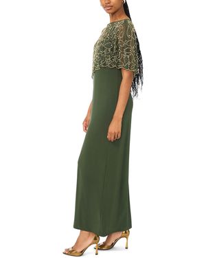 msk evening dresses MSK Black Chiffon Cape Dress 2X Rhinestone Neckline Cocktail Evening Wedding Guest