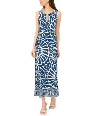 Msk Sleeveless Printed Maxi Dress - Blue