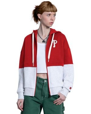 Starter Red/heather Gray Philadelphia Phillies Wishbone Full-zip Hoodie