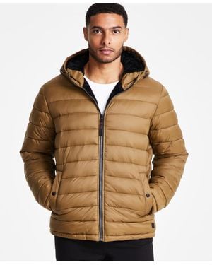 Hawke & Co. Sherpa Lined Hooded Puffer Jacket - Brown