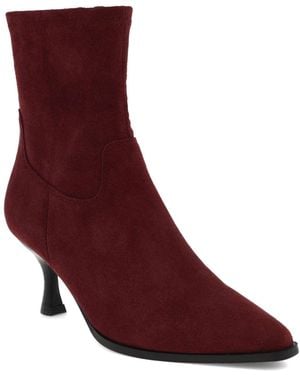 MIA Aletta Pointed Toe Kitten Heel Dress Booties - Purple