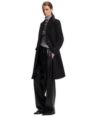 BOSS Boss By Wool Regular-fit Peak Lapels Coat - Black