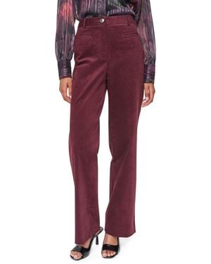 DKNY Stretch High-waisted Straight-leg Corduroy Pants - Red