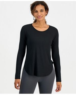 ID Ideology Ribbed Crewneck Long-sleeve T-shirt - Black