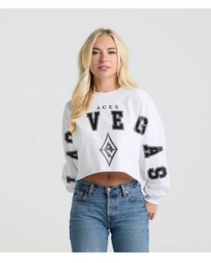 Fanatics Las Vegas Aces Spirit Jersey Cropped Crew Neck Sweatshirt - White
