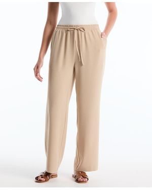 Rafaella Petite Drawstring Wide-leg Pants - Natural