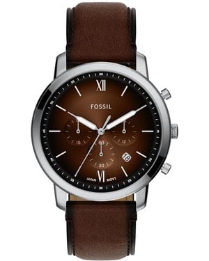 Fossil Neutra Chronograph Leather Watch - Black