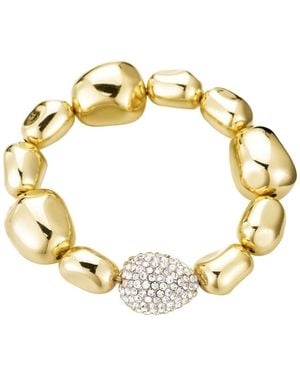 Adornia Plated Stretch Pebbled Bracelet - Metallic