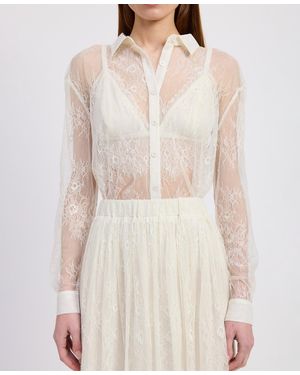 En Saison Alannah Long Sleeves Top - White