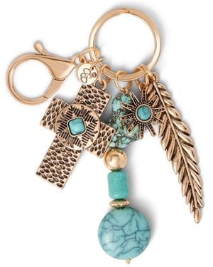 Jessica Simpson Turquoise Bead Keychain - White