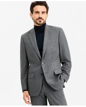 Tallia Classic-fit Gray & Blue Check Suit Separate Jacket