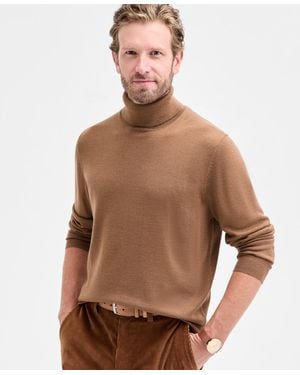 Club Room Merino Wool Blend Turtleneck Sweater - Brown