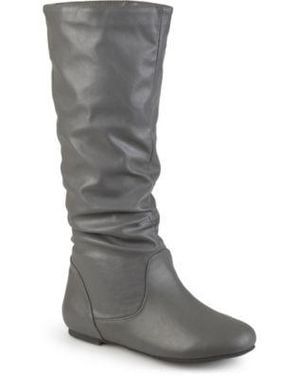 Journee Collection Jayne Regular Wide Calf Extra Wide Calf Rouched Boots - Gray