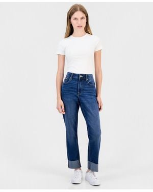 Nautica Straight-leg Cuffed Ankle Jeans - Blue