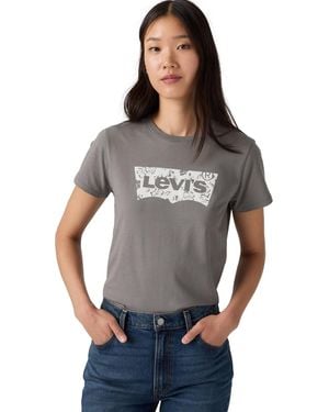 Levi's The Perfect Crewneck Cotton T-shirt - Gray