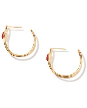 Nectar Nectar New York Coral Semi Hoop Dangle Earrings - White