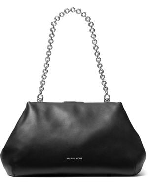 Michael Kors Michael Goldie Large Cloud Frame Clutch Handbag - Black