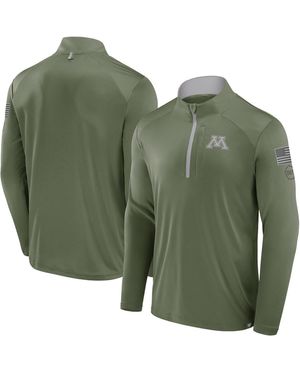 Fanatics Minnesota Golden Gophers Oht Military Appreciationâ Defender Quarter-zip Jacket - Green