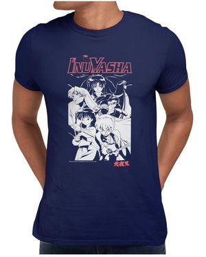 Inuyasha Kagome Koga Sesshomaru Timeless Anime Cast Short Sleeve Tshirt - Blue