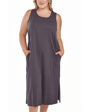 iCollection Plus Size Soft Knit Tank Dress - Purple