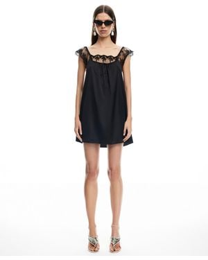 Lioness Square Neck Mini Dress - Black