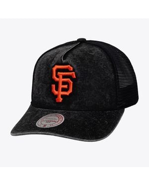 Mitchell & Ness And San Francisco Giants Gameday Adjustable Trucker Hat - Black