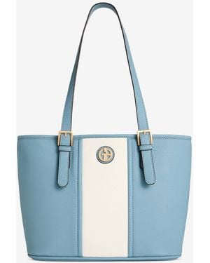 Giani Bernini Vertical Colorblock Tulip Tote - Blue