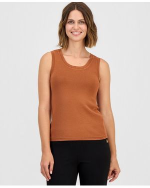 Anne Klein Scoop Neck Tank Top - Black